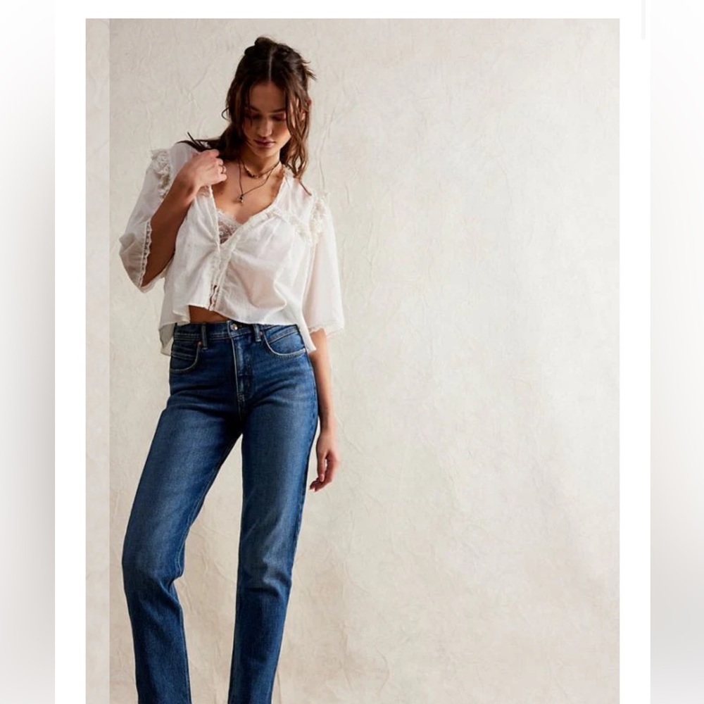 We The Free Blue Straight Leg Jeans
